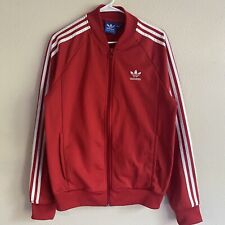 Adidas Originales Superstar Chaqueta de Pista Para Hombre Mediana Roja Cremallera Completa Trifolio Top segunda mano  Embacar hacia Argentina