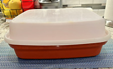 Vintage Tupperware 12” Paprika Red Large Meat Marinade Container & Lid - #1294-5, used for sale  Shipping to South Africa