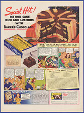 Vintage 1938 Chocolate Hielo caja de los Panaderos Pastel Hornear materiales efímeros años 30 Print Ad segunda mano  Embacar hacia Argentina
