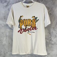 Camiseta vintage Pura Vida para hombre MEdium Tucan Tico montaña rusa blanca segunda mano  Embacar hacia Argentina