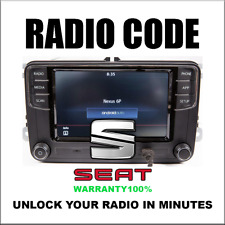 SEAT CODES RADIO ANTI-THEFT UNLOCK STEREO SERIES RNS310 RCD510 PINCODE SERVICE, used for sale  Shipping to South Africa