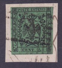 MODENA 1852 - 5c with used dot on fragment, signed / PF3595, used for sale  Shipping to South Africa