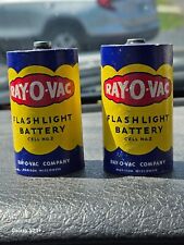 Duas lanternas RayOVac vintage da década de 1940 célula de bateria nº. Baterias de célula 2D segunda guerra mundial, usado comprar usado  Enviando para Brazil