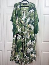 Attitudes by Renee Border Print Duster Size 2XL XXL Green Tropical EUC CLEAN, used for sale  Shipping to South Africa