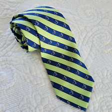 Usado, Corbata de cuello de seda importada para hombre Vineyard Vines for The Masters verde azul a rayas segunda mano  Embacar hacia Argentina