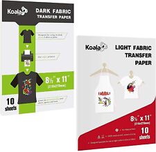 Usado, 20 Folhas Koala para impressão de papel de transferência de calor Em Ferro-Para Luz Negra + T-shirt comprar usado  Enviando para Brazil