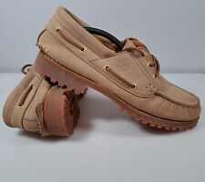 NEW Timberland Authentics 3-Eye Classic Lug Boat Shoes A5SQS Beige Size UK 11.5, used for sale  Shipping to South Africa