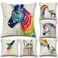 Used, Cushion Cover Set of 1/6 45x45 cm Colorful Rainbow Animals Pillow Case for Home for sale  Shipping to South Africa
