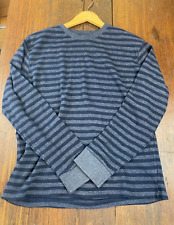 Decoded Long Sleeve Shirt Men's XL Blue Striped Waffle Knit Crew Neck Casual for sale  Shipping to South Africa
