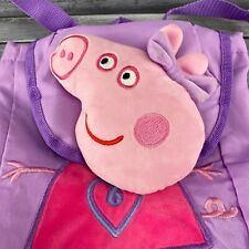 Mochila Peppa Pig infantil roxa 3D decoração de porco de pelúcia bolsa de lanche brinquedo para vestir, usado comprar usado  Enviando para Brazil