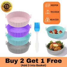 Air Fryer Silicone Pot Baking Basket Reusable Oven Non Stick Liners Microwavable, used for sale  Shipping to South Africa