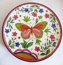 Used, Vtg Ceraplat Ceramic Decorative handmade in Spain wall plate Butterfly & Flowers for sale  Shipping to South Africa