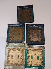 Lot Of 5 Vintage Decorative Wall Plates Double Switch. Ant. Brass, Gold, B Brass, used for sale  Shipping to South Africa