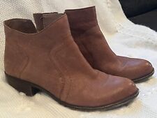 LUCKY BRAND Women’s Size 9.5 M Leather Ankle Side Zip Boots Wheat Tan for sale  Shipping to South Africa