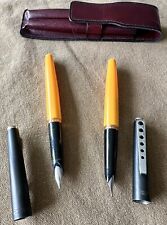 Conjunto de canetas-tinteiro Mont Blanc Porsche Carrera aço e plástico com estojo de couro comprar usado  Enviando para Brazil