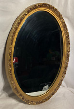Antigo Quadro decorativo de plástico dourado oval parede espelho de vidro 25" A x 18" L, usado comprar usado  Enviando para Brazil