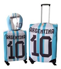 Kit funda valija carry on + grande + cuello diseño argentina campeón 2022 fina segunda mano  Argentina 