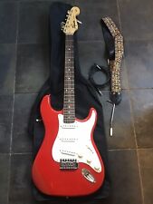 FENDER SQUIER STRAT ELECTRIC GUITAR. RED. for sale  Shipping to South Africa