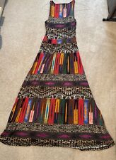 Etro Patchwork  Knit Colorful African Print Neck Maxi Dress 44 Tribal Italian for sale  Shipping to South Africa