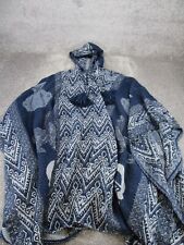 Suéter feminino Albina'as Alpaca tamanho único túnica de malha azul com capuz comprar usado  Enviando para Brazil