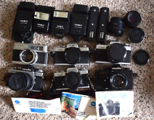 Minolta Camera Lot with Flashes & Lenses Vintage UNTESTED Estate Cameras for sale  Shipping to South Africa