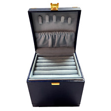 Mala azul com alça bolsa para pernoite caixa de joias com fecho, usado comprar usado  Enviando para Brazil