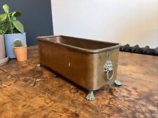 Used, Vintage Copper Trough Plant Pot Planter Brass Lion Claw Handles Antique Herbs for sale  Shipping to South Africa
