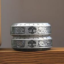 Anel Viking Árvore da Vida, anel de sinete de prata anel espiritual pulseira de anel Vikings comprar usado  Enviando para Brazil