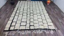 Alfombra blanca marroquí hecha a mano, alfombra rústica Beni orain, alfombra bereber minimalista, usado segunda mano  Embacar hacia Argentina