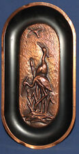 VINTAGE COPPER WALL HANGING PLAQUE STORKS for sale  Shipping to South Africa