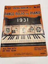 Used, 1931 Irving Berlin Dance Folio for Piano. No 20. for sale  Shipping to South Africa