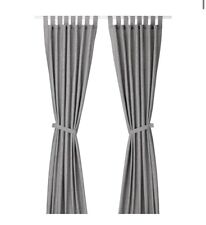 New IKEA LENDA Curtains with tie-backs 1pair100% cotton Color grey 55x98 ", used for sale  Chicago