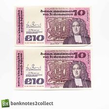 Irlanda: 2 X 10 batea de billetes irlandés con números de serie consecutivos., usado segunda mano  Embacar hacia Spain