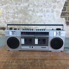 Vintage Sanyo Boombox Stereo AM/FM Radio Dual Cassette DSR2 Silver Tested for sale  Shipping to South Africa