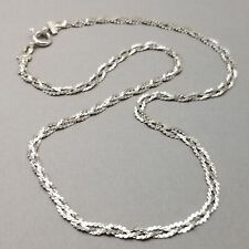 Collar de cadena trenzado de plata esterlina eslabón en S trenzado sello italiano 15,75" 5,2 g, usado segunda mano  Embacar hacia Argentina