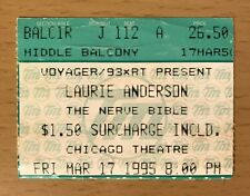 1995 LAURIE ANDERSON THE NERVE BIBLE TOUR CHICAGO TEATRO CONCERTO INGRESSO ESBOÇO comprar usado  Enviando para Brazil