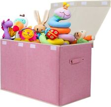 Cofre de almacenamiento de juguete con tapa abatible elegante rosa -C2 segunda mano  Embacar hacia Argentina