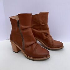 Gebruikt, Neosens Silvia Slouch Tan Brown Leather Zip Ankle Boots Booties EU37 US 7 tweedehands  verschepen naar Netherlands