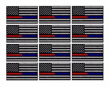 Calcomanía de pegatinas x12 azul y rojo con bandera andrajosa no refTat azul y rojo suave de 2" EE. UU.  segunda mano  Embacar hacia Mexico