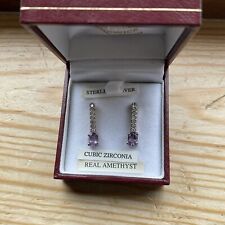 Amethyst earrings sterling for sale  SHETLAND