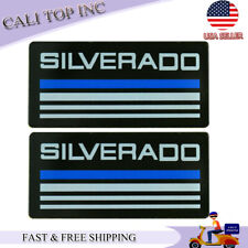 For CHEVY SILVERADO EMBLEM 88-98 SIDE BODY CAB PICKUP TRUCK BADGES BLUE 2PCS for sale  Hebron