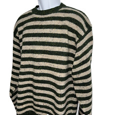 Vintage J Crew Oarsman 100% wełniany sweter w paski zielony szary rybak męski X-Large, używany na sprzedaż  Wysyłka do Poland