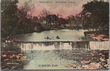 1910 EL DORADO, Kansas Postcard "WALNUT RIVER DAM" Boats / Hand-Colored for sale  Shipping to South Africa