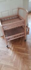 Vintage Cane wicker Rattan Entertaining Trolley Bar Drinks Cart Trolley gc for sale  Shipping to South Africa