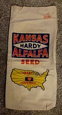 Used, Vintage Kansas Hardy Alfalfa Seed Canvas ( Cloth ) Seed Sack - Hutchison Ks. for sale  Shipping to South Africa