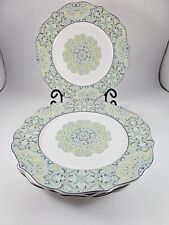 222 Fifth Lyria TEAL Set of 4 Dinner Plates 10 5/8” Porcelain Indonesia Mandela  for sale  Shipping to South Africa