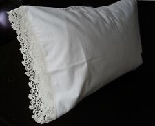 Nuevas fundas de almohada (2) de encaje blanco algodón satén estándar Queen King S7-1# segunda mano  Embacar hacia Argentina
