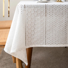 Toalha de mesa bordada francesa de algodão branco para decoração de mesa de jantar em casa comprar usado  Enviando para Brazil