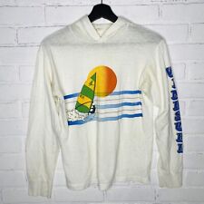 Vintage 80s Windsurf Parasail Kite Wind Surf Hooded Long Sleeve Shirt Size Small for sale  Shipping to South Africa