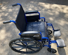 Wheelchair Drive 18 inch Wheels Blue Slightly Used Brakes Pockets Foot Pads for sale  Shipping to South Africa
